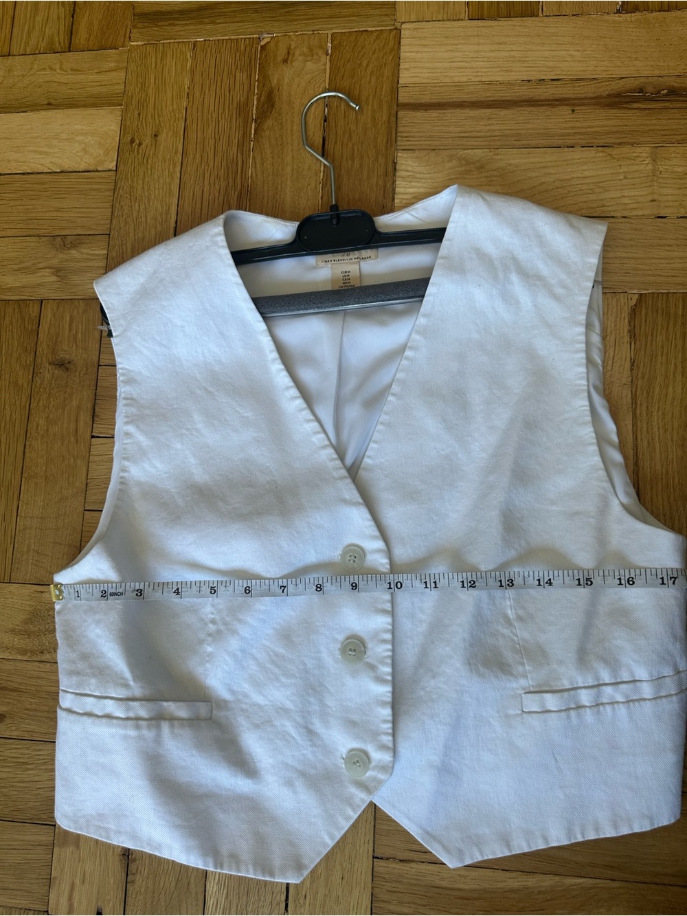 Linen Suit - Tailored Wide-Leg H&M Women's Pants and Vest in White - Picture 4 of 12